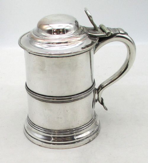 Rare Old Sheffield Plated Lidded 1/2 Pint Child's Tankard