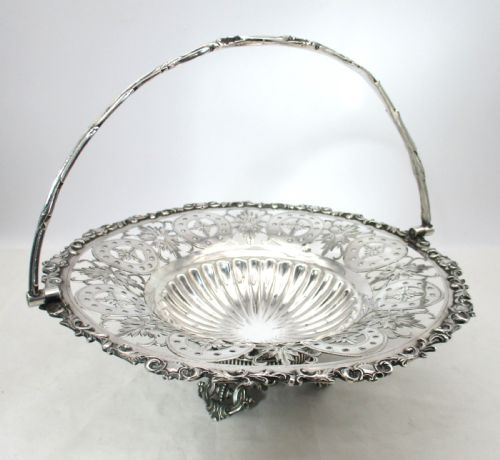 FINE 19TH CENTURY SILVER PLATED BASKET - ADDITIONAL PHOTO 1