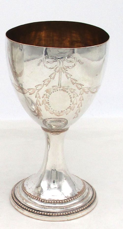 fig 1. Fine Pair of 18th Century Old Sheffield Plated Wine Goblets