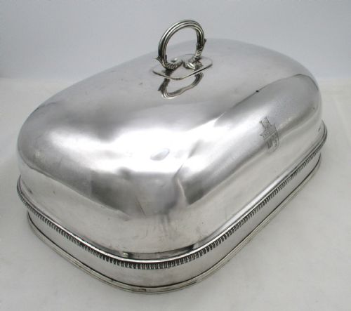 fig 1. Good Old Sheffield Plated Game Cover with Coat of Arms c1800