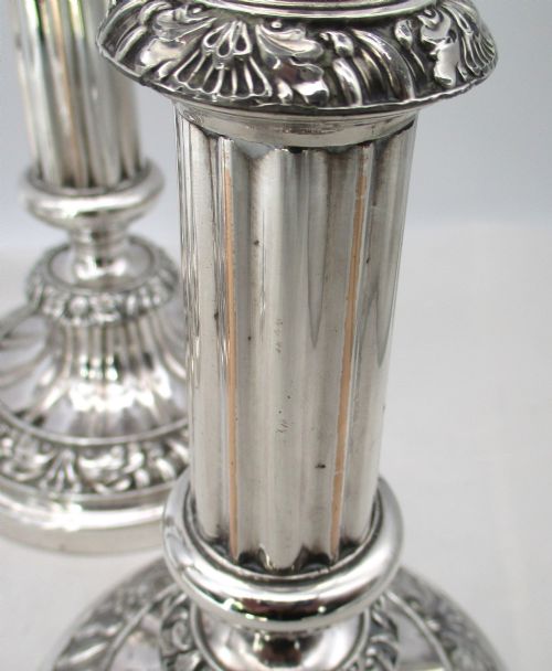 FINE SET OF 4 OLD SHEFFIELD PLATED EXTENDING CANDLESTICKS C1820 - ADDITIONAL PHOTO 5