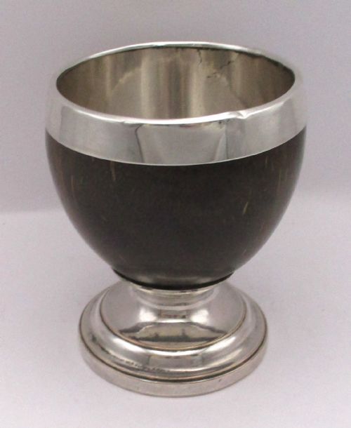 Old Sheffield Plate Mounted Coconut Cup C1800