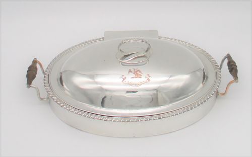 Small Old Sheffield Plated Warming Dish / Cheese Toaster C1800