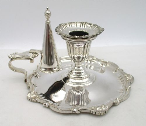 SET OF 4 SILVER PLATED CHAMBER CANDLESTICKS - ADDITIONAL PHOTO 2