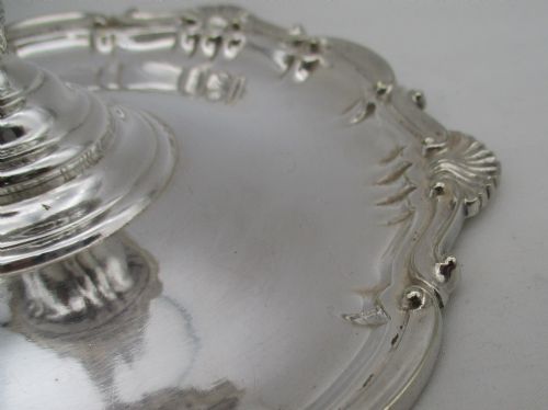 SET OF 4 SILVER PLATED CHAMBER CANDLESTICKS - ADDITIONAL PHOTO 3