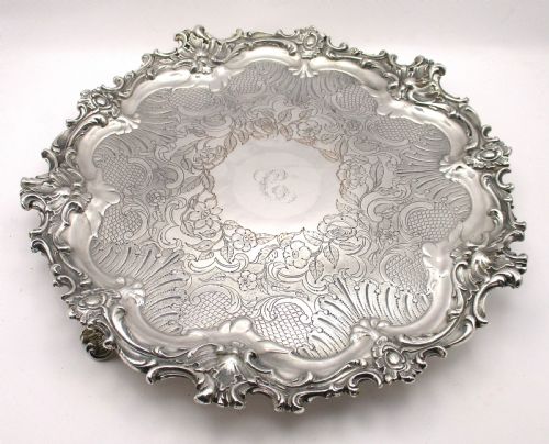 FINE OLD SHEFFIELD PLATED SERVING TRAY C1850 PADLEY PARKIN - ADDITIONAL PHOTO 1