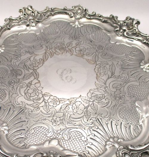 FINE OLD SHEFFIELD PLATED SERVING TRAY C1850 PADLEY PARKIN - ADDITIONAL PHOTO 2