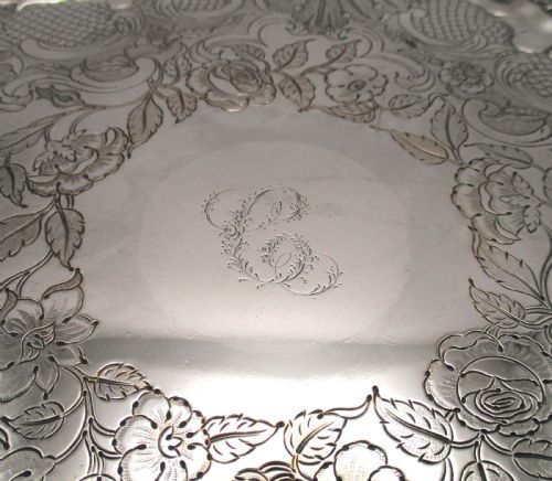 FINE OLD SHEFFIELD PLATED SERVING TRAY C1850 PADLEY PARKIN - ADDITIONAL PHOTO 3