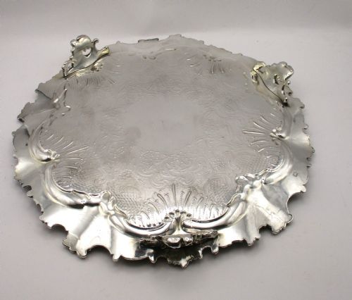 FINE OLD SHEFFIELD PLATED SERVING TRAY C1850 PADLEY PARKIN - ADDITIONAL PHOTO 7