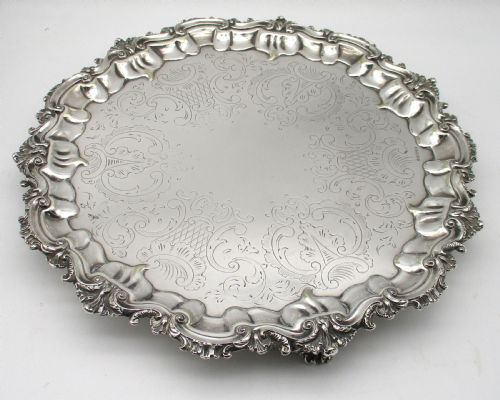 LATE 19TH CENTURY SILVER PLATED SERVING TRAY BY JOHN HARRISON - ADDITIONAL PHOTO 1
