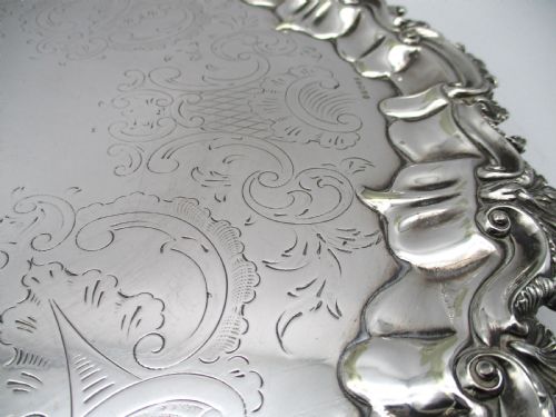 LATE 19TH CENTURY SILVER PLATED SERVING TRAY BY JOHN HARRISON - ADDITIONAL PHOTO 3