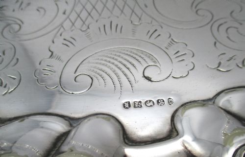 LATE 19TH CENTURY SILVER PLATED SERVING TRAY BY JOHN HARRISON - ADDITIONAL PHOTO 4