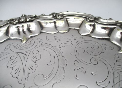 LATE 19TH CENTURY SILVER PLATED SERVING TRAY BY JOHN HARRISON - ADDITIONAL PHOTO 5