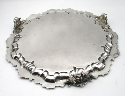 LATE 19TH CENTURY SILVER PLATED SERVING TRAY BY JOHN HARRISON - ADDITIONAL PHOTO 6