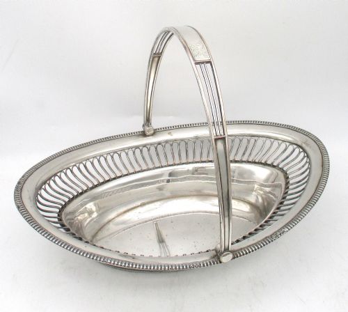 OLD SHEFFIELD PLATE WIREWORK BASKET C1800