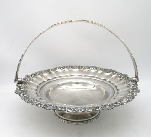 ROUND OLD SHEFFIELD PLATED BASKET BOWL CRESTED C1830 - ADDITIONAL PHOTO 1