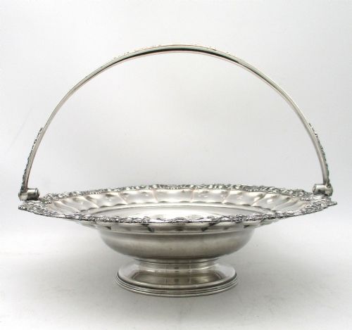 ROUND OLD SHEFFIELD PLATED BASKET BOWL CRESTED C1830 - ADDITIONAL PHOTO 2