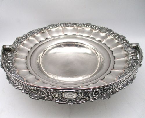 ROUND OLD SHEFFIELD PLATED BASKET BOWL CRESTED C1830 - ADDITIONAL PHOTO 5