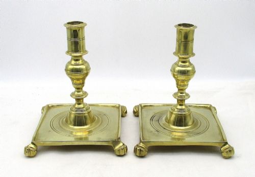 FINE PAIR OF BRASS CANDLESTICKS C1900