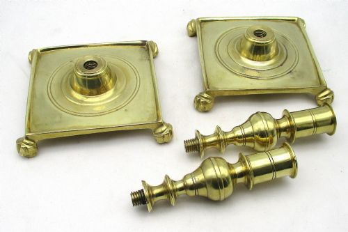 FINE PAIR OF BRASS CANDLESTICKS C1900 - ADDITIONAL PHOTO 8