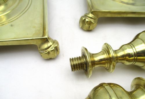 FINE PAIR OF BRASS CANDLESTICKS C1900 - ADDITIONAL PHOTO 9
