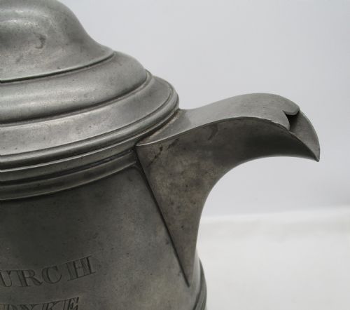 19TH CENTURY PAIR OF PEWTER COMMUNION FLAGONSJUGS - ADDITIONAL PHOTO 6
