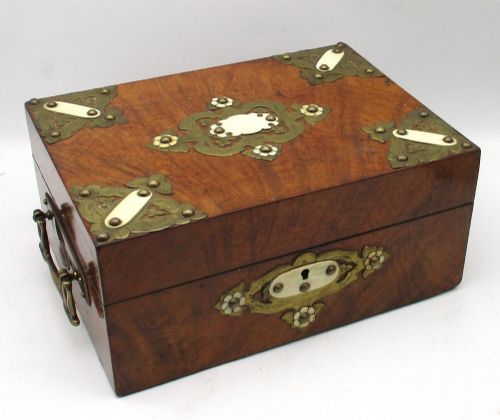 ARTS CRAFTS WOODEN JEWELLERY BOX C1890