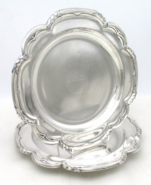 Pair of Old Sheffield Plated Communion Plates