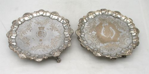 Pair of 18th Century Old Sheffield Plated Card Trays