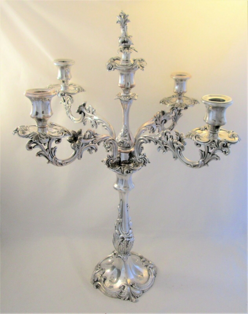 Large 5 Branch Old Sheffield Plate Candelabra by Dixon & Sons c1830