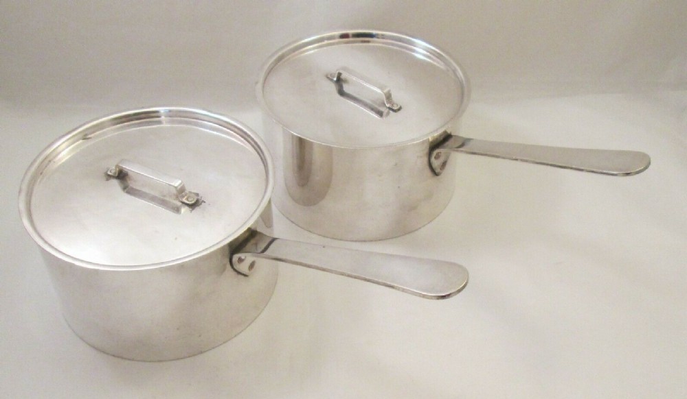 Pair of 19th Century Silver Plated Saucepans by Mappin Bros