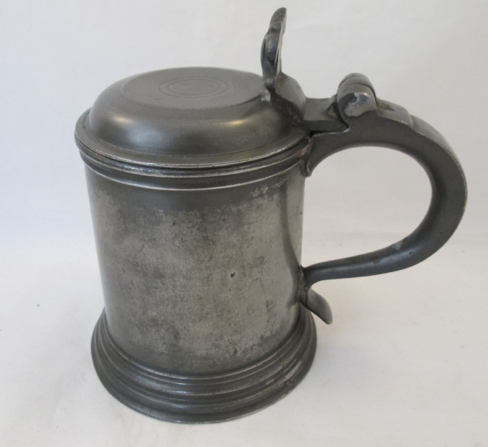 A 19th Century Lidded Pewter Tankard with Touchmarks