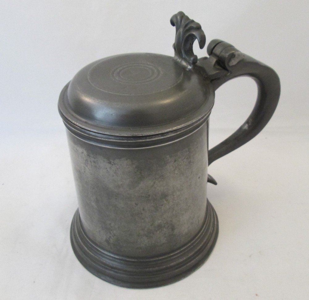A 19th Century Lidded Pewter Tankard with Touchmarks View II