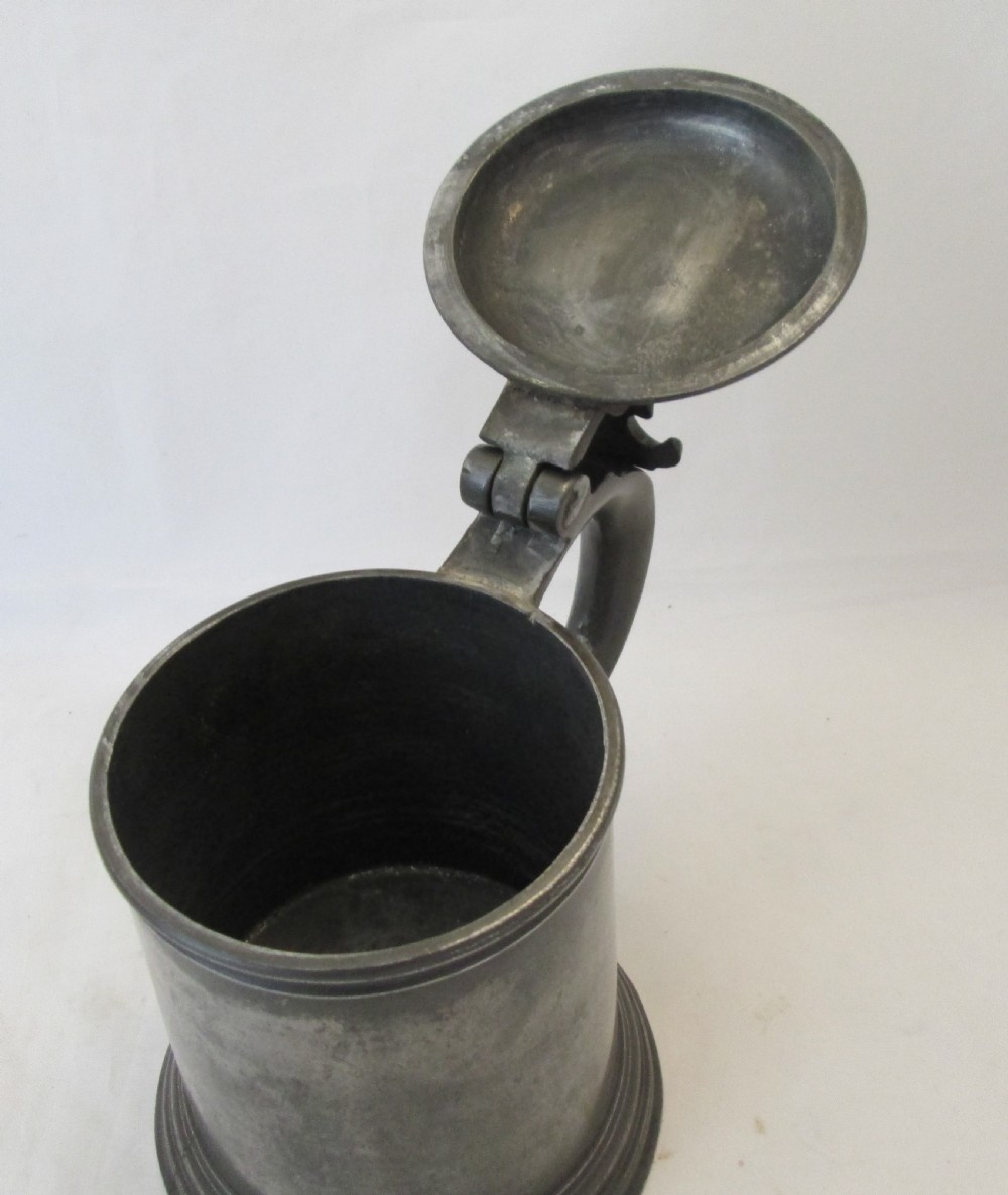 A 19th Century Lidded Pewter Tankard with Touchmarks View IV