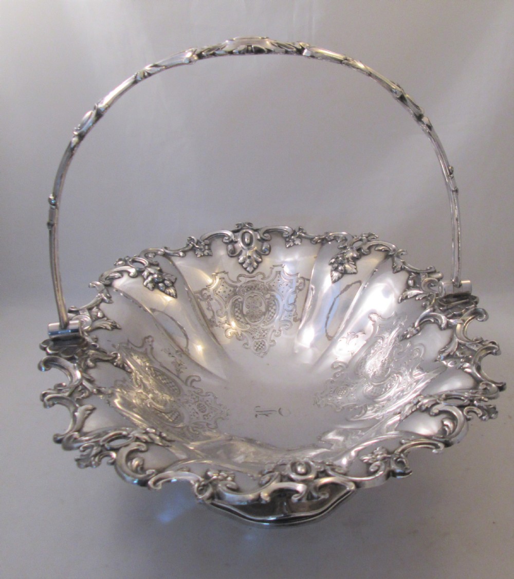 Fine Ornate 19th Century Silver Plated Bread Basket  View III