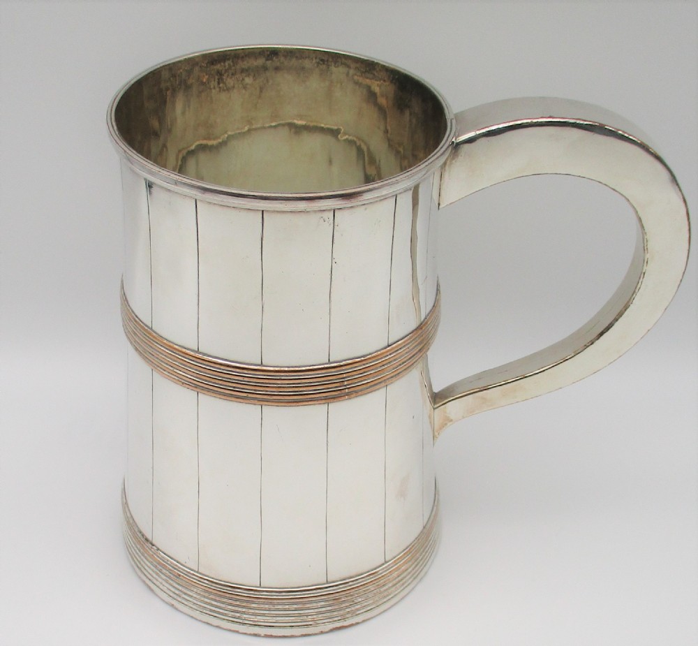 Unusual Large Old Sheffield Plated Tankard c1840