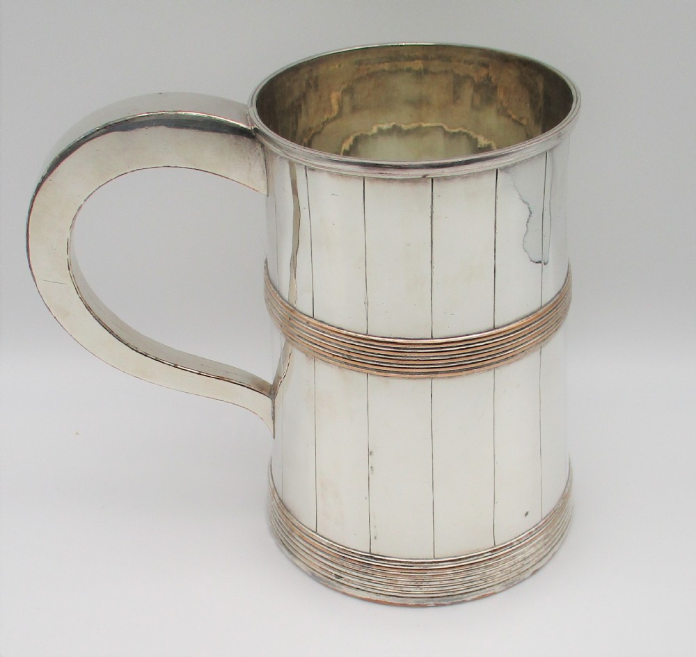 Unusual Large Old Sheffield Plated Tankard c1840 View III