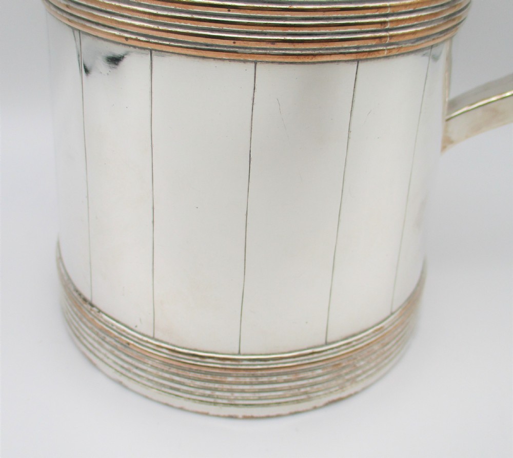 Unusual Large Old Sheffield Plated Tankard c1840 View IV