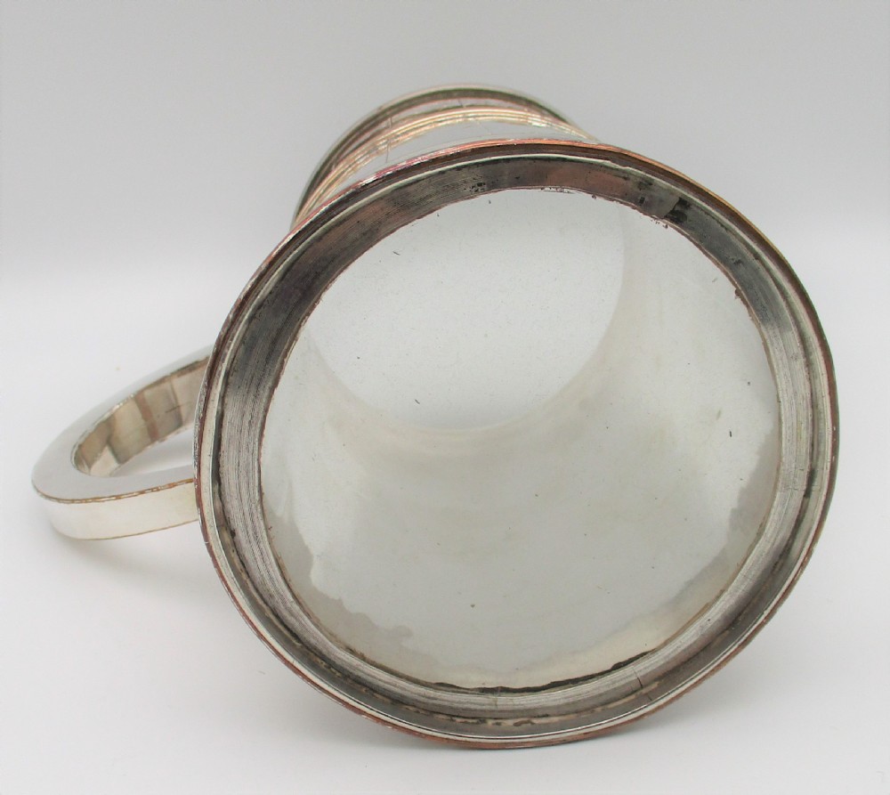 Unusual Large Old Sheffield Plated Tankard c1840 View VII
