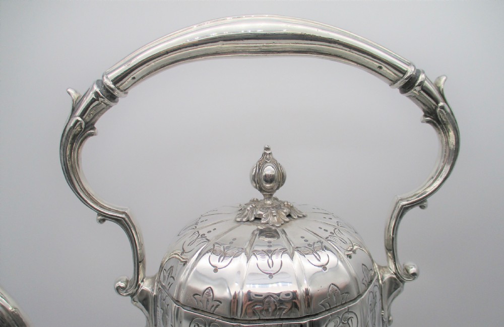 Stunning Large Silver Plated Spirit Kettle c1860 View VI