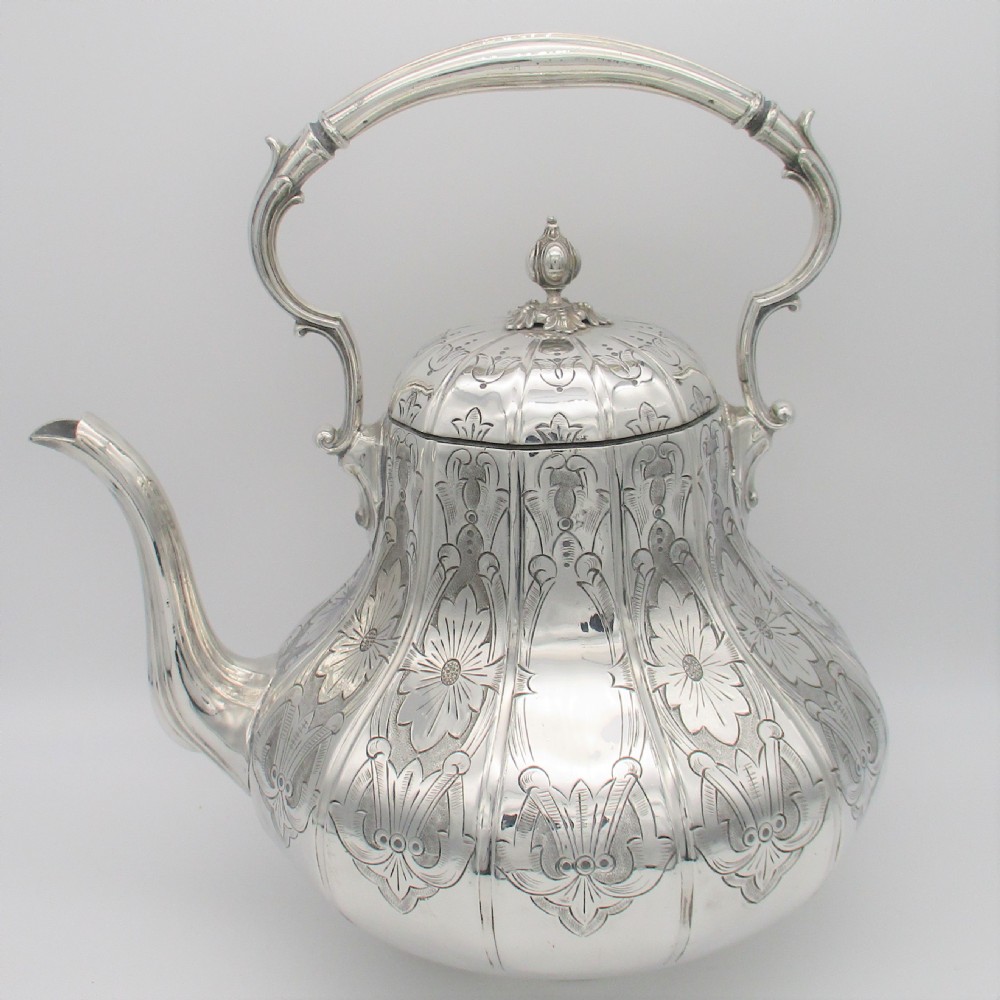 Stunning Large Silver Plated Spirit Kettle c1860 View VII
