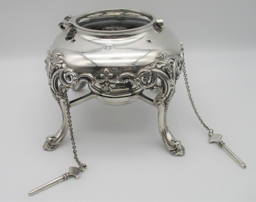 Stunning Large Silver Plated Spirit Kettle c1860 View X