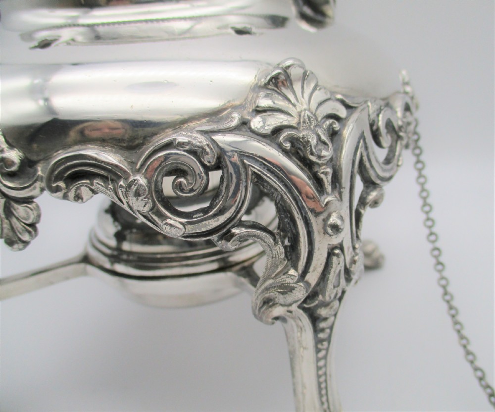 Stunning Large Silver Plated Spirit Kettle c1860 View XI