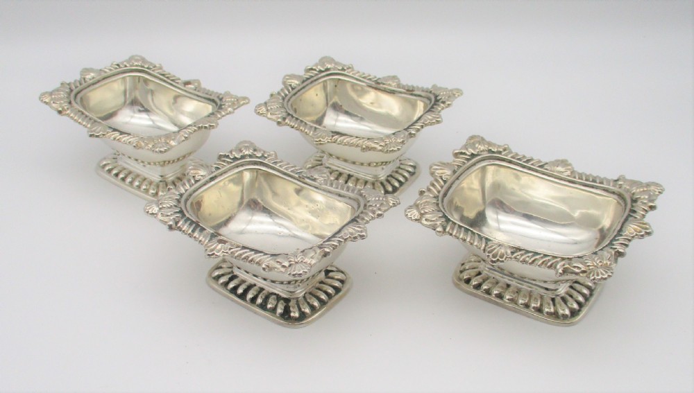 Good Set of 4 19th Century Silver Plated Salts