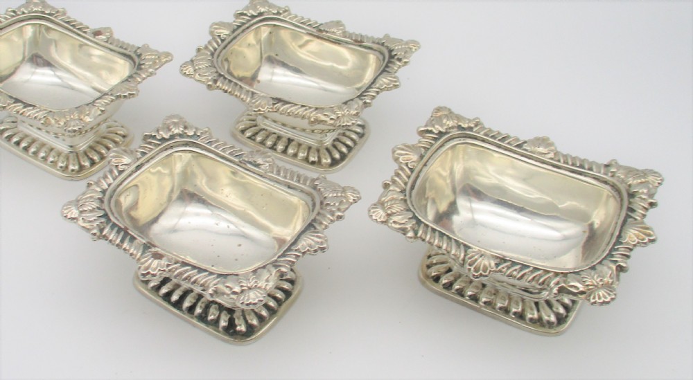 Good Set of 4 19th Century Silver Plated Salts View II