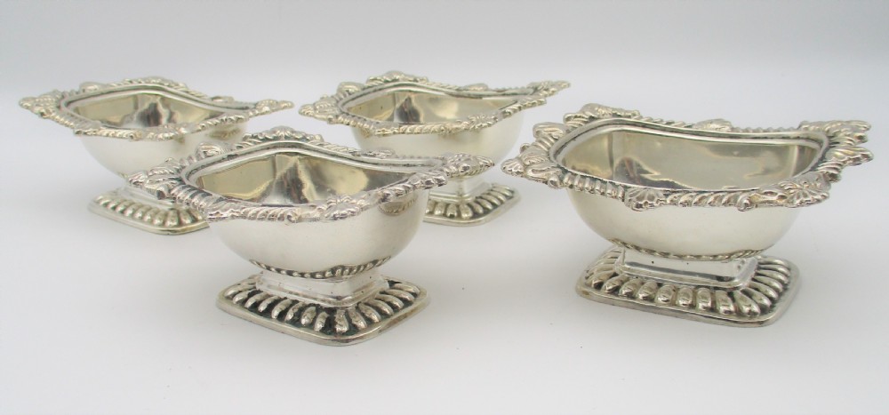 Good Set of 4 19th Century Silver Plated Salts View III