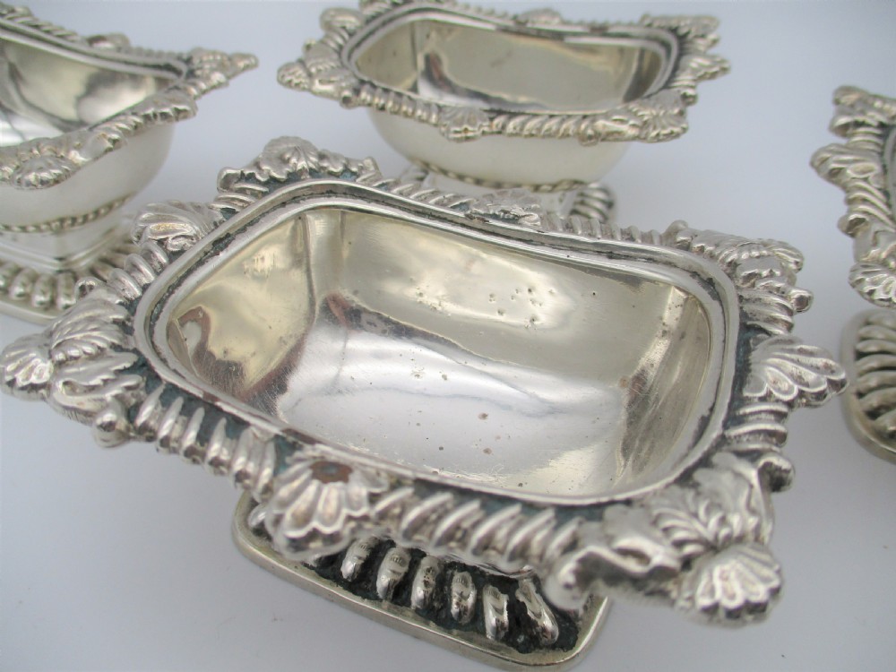 Good Set of 4 19th Century Silver Plated Salts View IV
