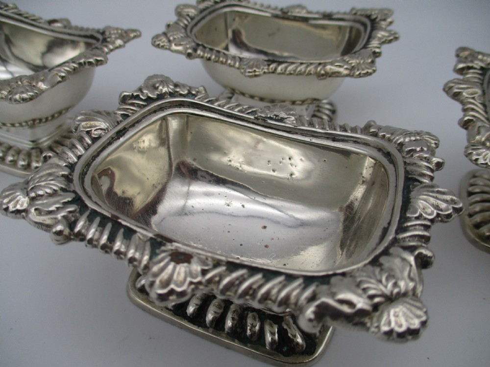 Good Set of 4 19th Century Silver Plated Salts View V