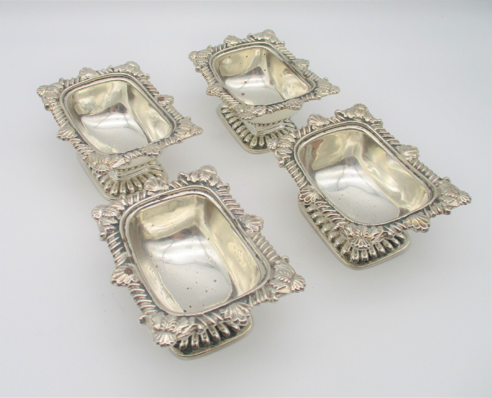 Good Set of 4 19th Century Silver Plated Salts View X