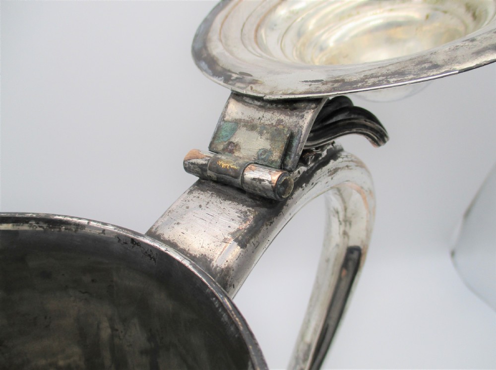 Very Large Old Sheffield Plated Communion Jug / Flagon View VII